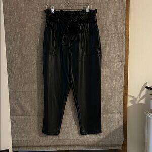 Who What Wear Black Faux Leather Pants